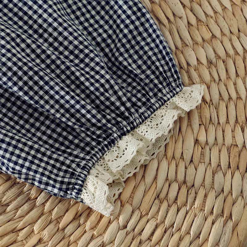 Buddha Stones Spring Fall Vintage Elegant Plaid Lace Trim Women's Long Sleeve T-Shirt - image 8