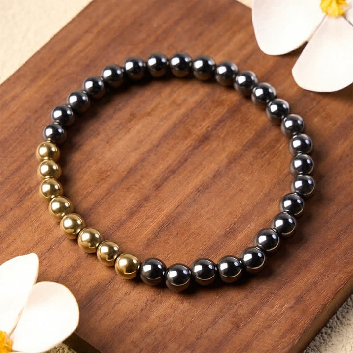 Buddha Stones Hematite Grounding Round Beaded Bracelet - image 13