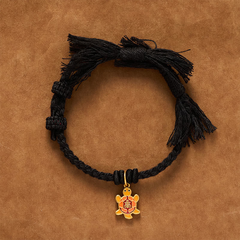 Buddha Stones Turtle Charm Gold Plated Copper Red String Balance Tibet Bracelet - image 20