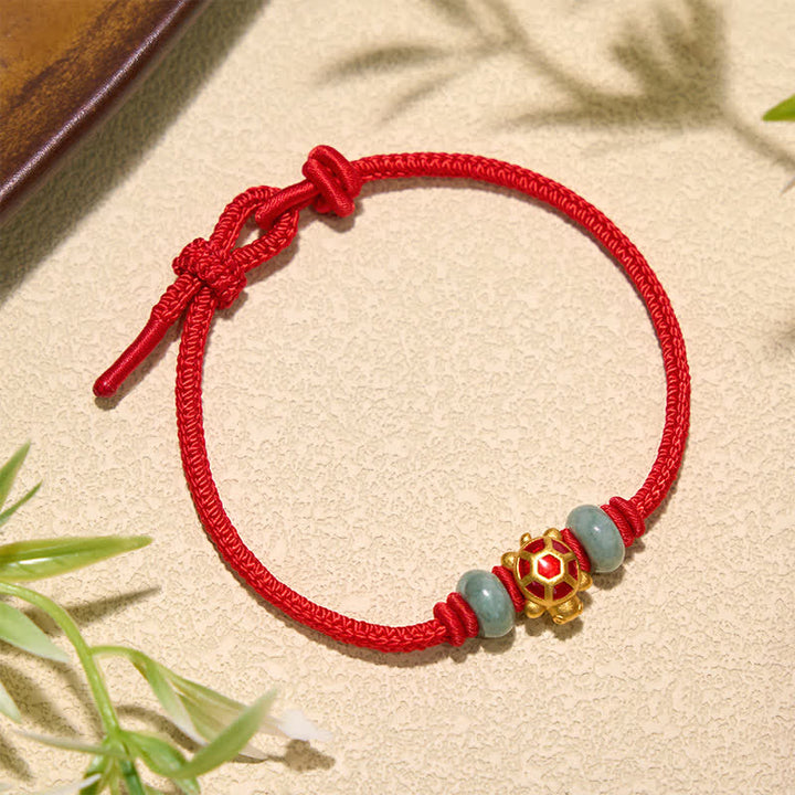 Buddha Stones Turtle Copper Red String Hand-Woven Prosperity Bracelet - image 11
