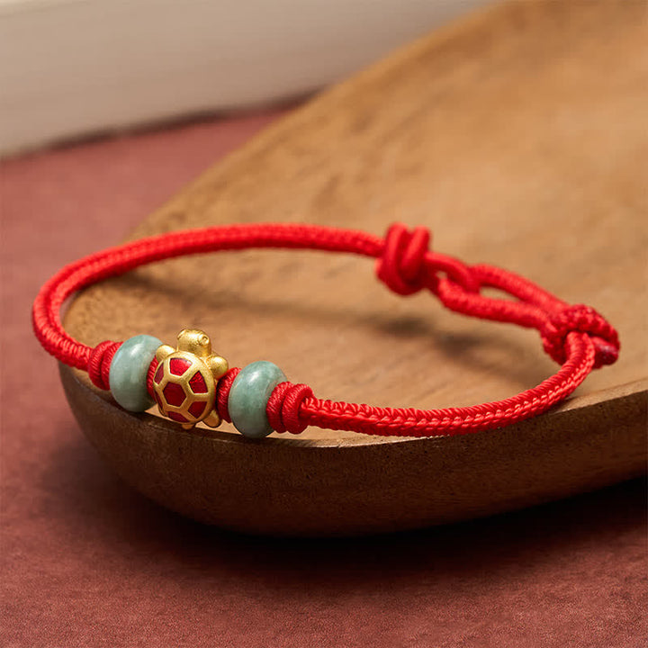 Buddha Stones Turtle Copper Red String Hand-Woven Prosperity Bracelet - image 12