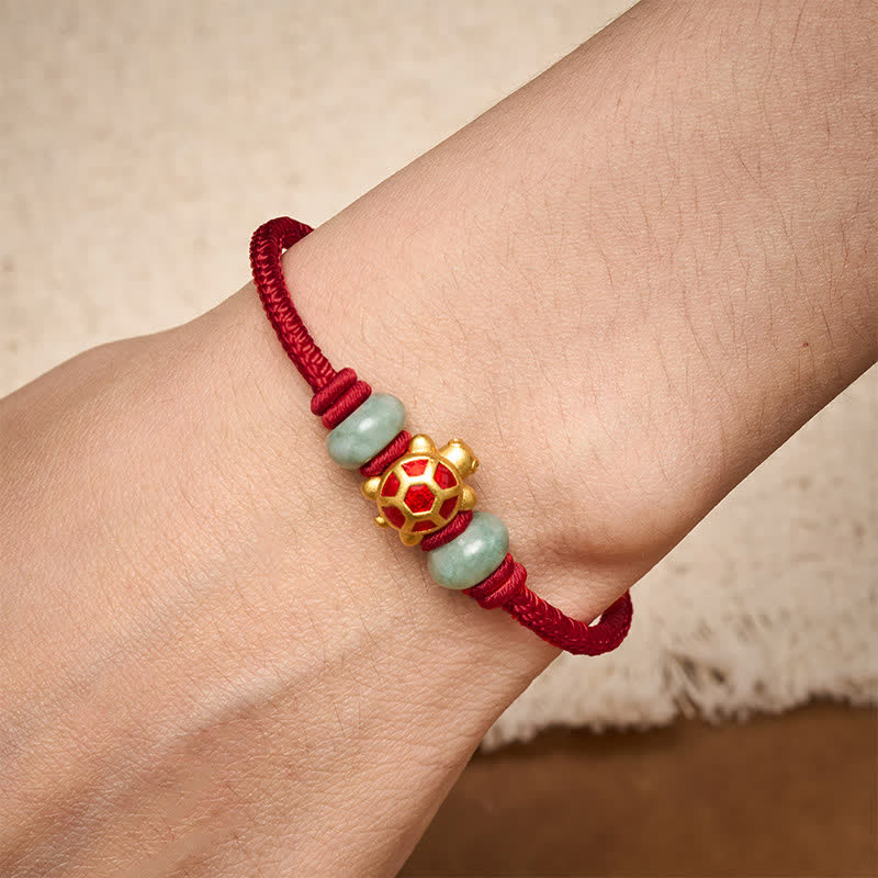 Buddha Stones Turtle Copper Red String Hand-Woven Prosperity Bracelet - image 3