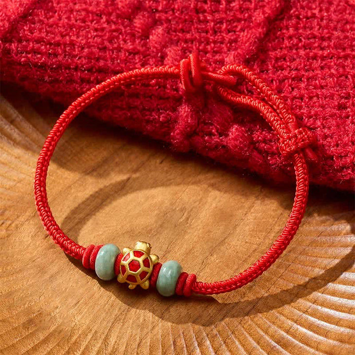 Buddha Stones Turtle Copper Red String Hand-Woven Prosperity Bracelet - Red - 6.7–7.5 in/17–19 cm - image 9