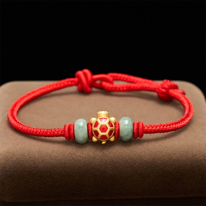 Buddha Stones Turtle Copper Red String Hand-Woven Prosperity Bracelet - image 12