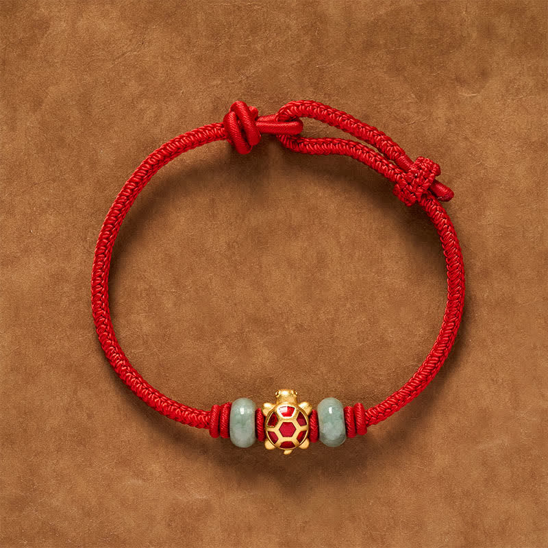 Buddha Stones Turtle Copper Red String Hand-Woven Prosperity Bracelet - image 10
