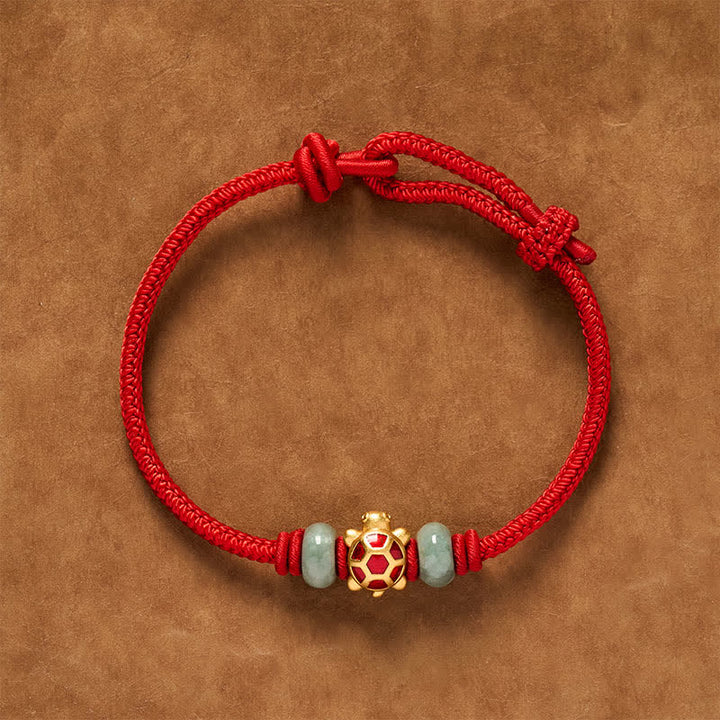 Buddha Stones Turtle Copper Red String Hand-Woven Prosperity Bracelet - image 10