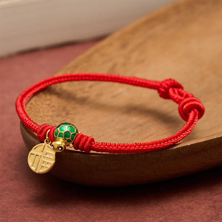 Buddha Stones Fu Character Turtle Red String Fortune Bracelet - image 18