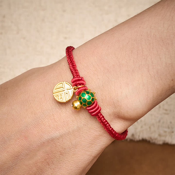 Buddha Stones Fu Character Turtle Red String Fortune Bracelet - image 7