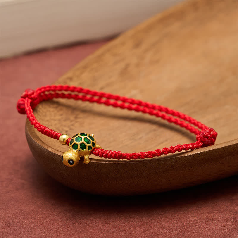 Buddha Stones Handmade Turtle Luck Braided Red String Bracelet - image 3