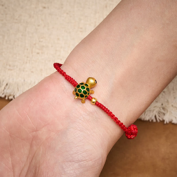Buddha Stones Handmade Turtle Luck Braided Red String Bracelet - image 5