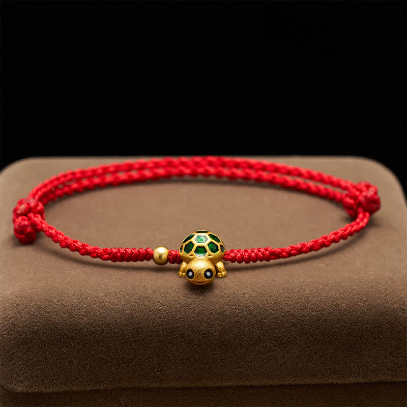 Buddha Stones Handmade Turtle Luck Braided Red String Bracelet - image 2