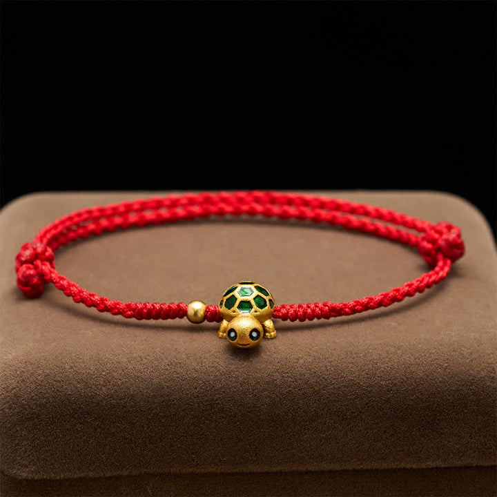 Buddha Stones Handmade Turtle Luck Braided Red String Bracelet - image 2