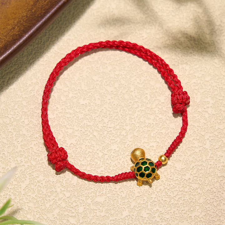 Buddha Stones Handmade Turtle Luck Braided Red String Bracelet - image 1