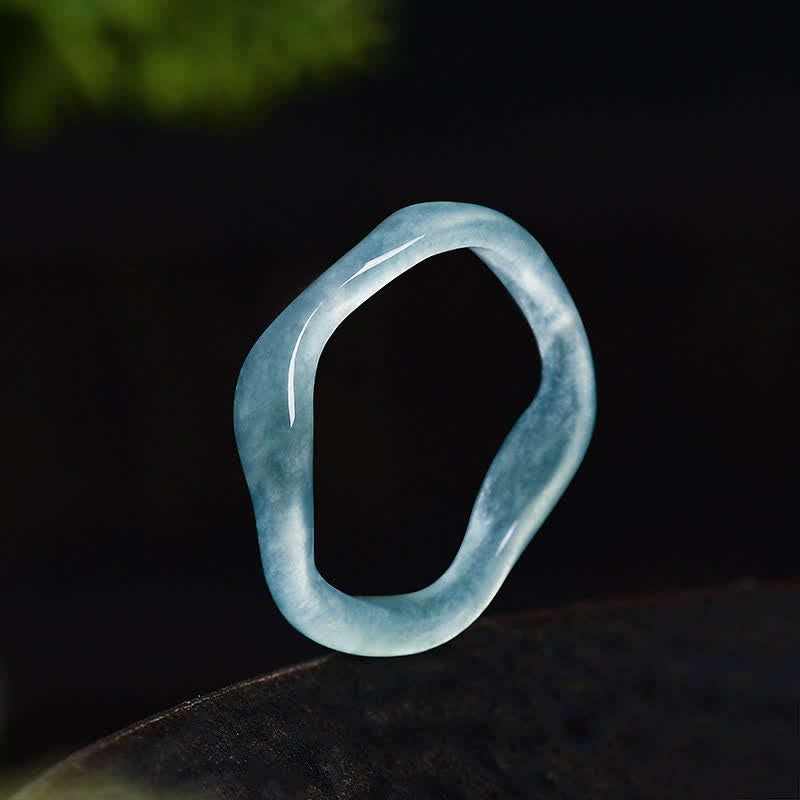 Buddha Stones Jade Luck Irregular Ring - image 2