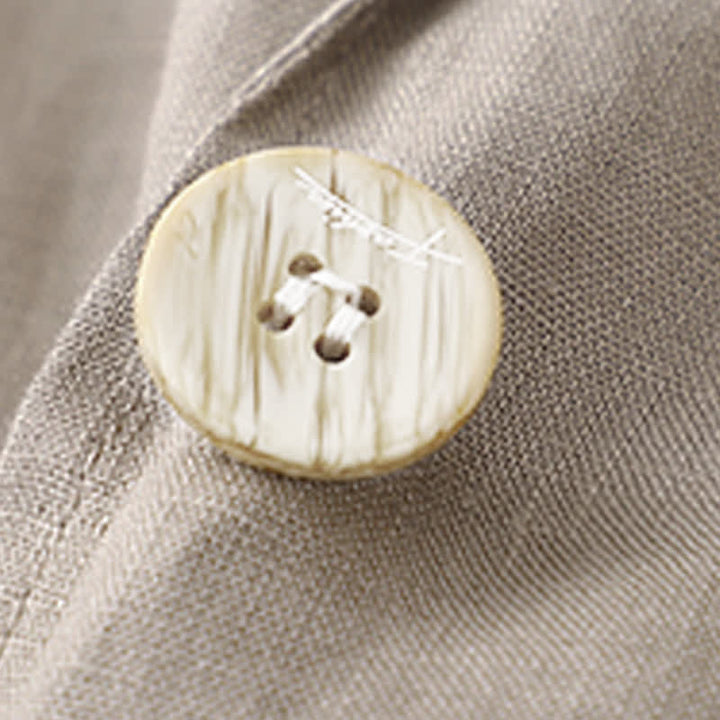 Buddha Stones Spring Summer Casual Minimalist Patch Pocket Solid Women's Three-Quarter Sleeve Shirts With Pocket - image 17