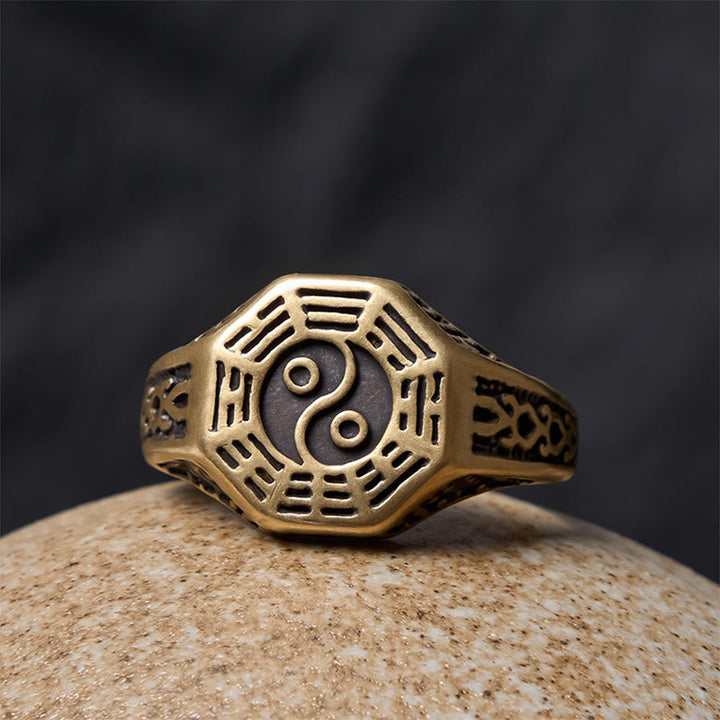 Buddha Stones Copper Yin Yang Bagua Balance Open Ring - image 5