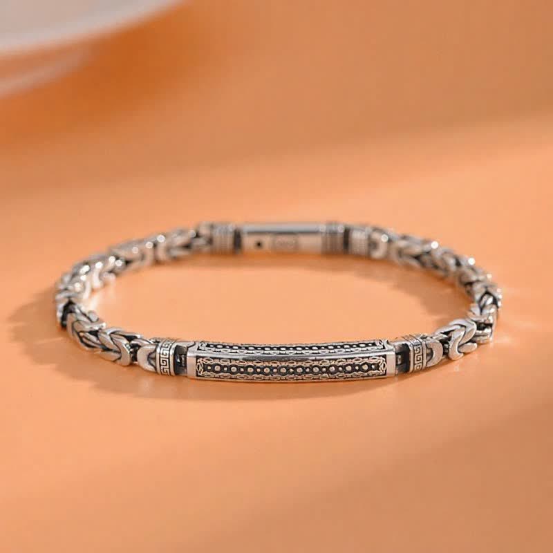 Buddha Stones Copper Dragon Bone Peace Pattern Chain Protection Bracelet - 7.9–8.3 in (20–21 cm) - image 0
