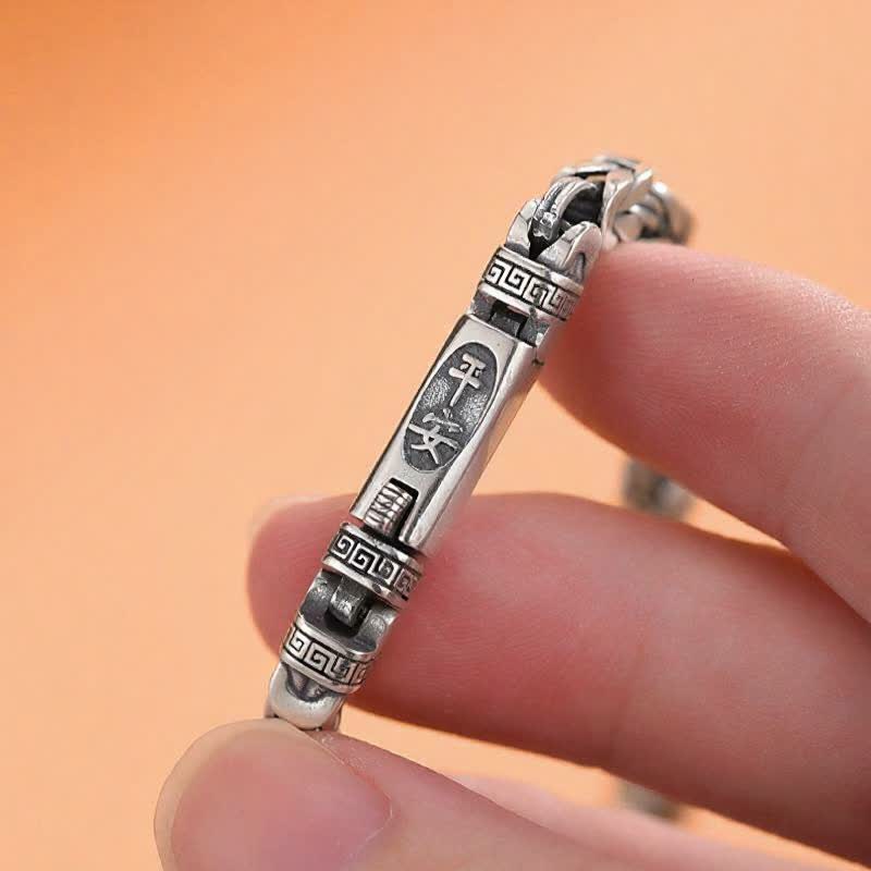 Buddha Stones Copper Dragon Bone Peace Pattern Chain Protection Bracelet - image 8