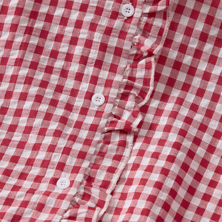 Buddha Stones Spring Summer Vintage Casual Button-Up Plaid Women's Long Sleeve Shirts - image 3