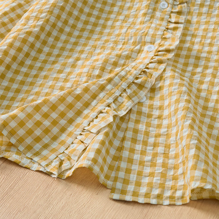 Buddha Stones Spring Summer Vintage Casual Button-Up Plaid Women's Long Sleeve Shirts - image 14