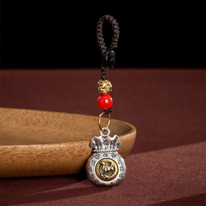 Buddha Stones Braided Chinese Zodiac Fu Character Fortune Keychains - Dog - image 27