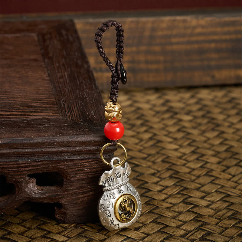 Buddha Stones Braided Chinese Zodiac Fu Character Fortune Keychains - image 20