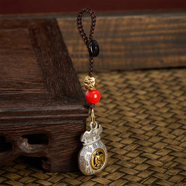Buddha Stones Braided Chinese Zodiac Fu Character Fortune Keychains - image 16