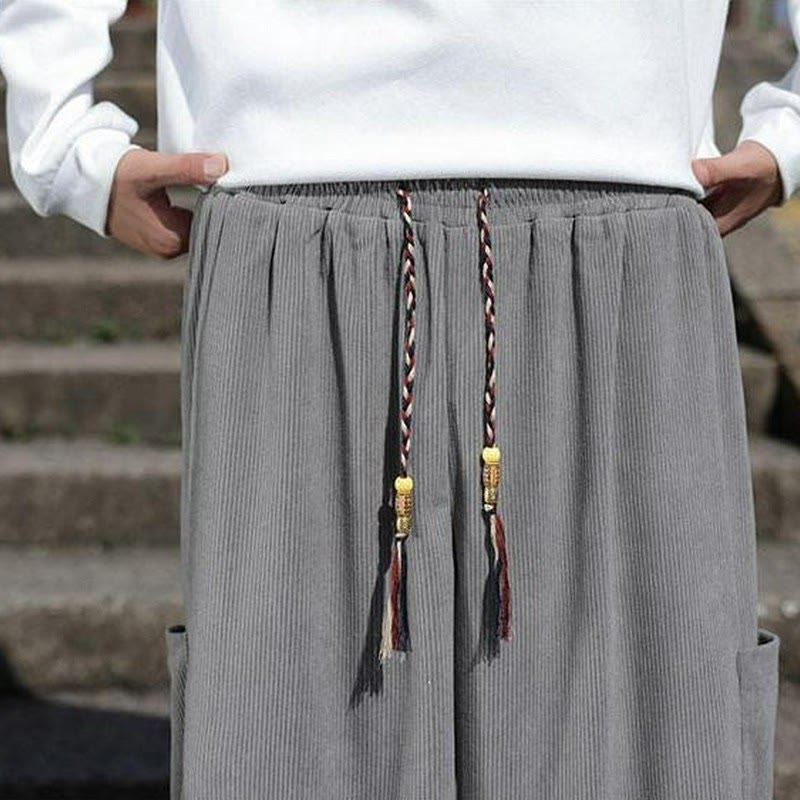 Buddha Stones Fall Winter Casual Drawstring Patch Pocket Solid Ankle Pants Men's Tapered Pants With Pocket - image 25