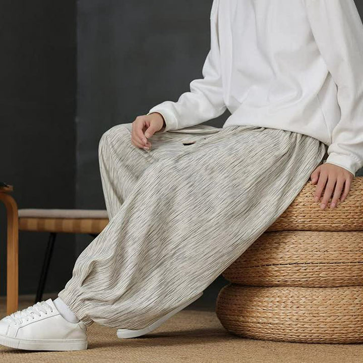 Buddha Stones Fall Casual Vintage Drawstring Solid Long Pants Men's Harem Pants With Pocket - image 22