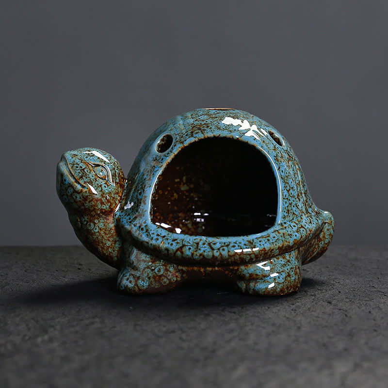 Buddha Stones Ceramic Turtle Endurance Incense Burner - image 1