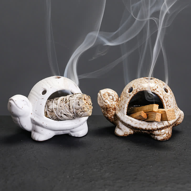 Buddha Stones Ceramic Turtle Endurance Incense Burner - image 17