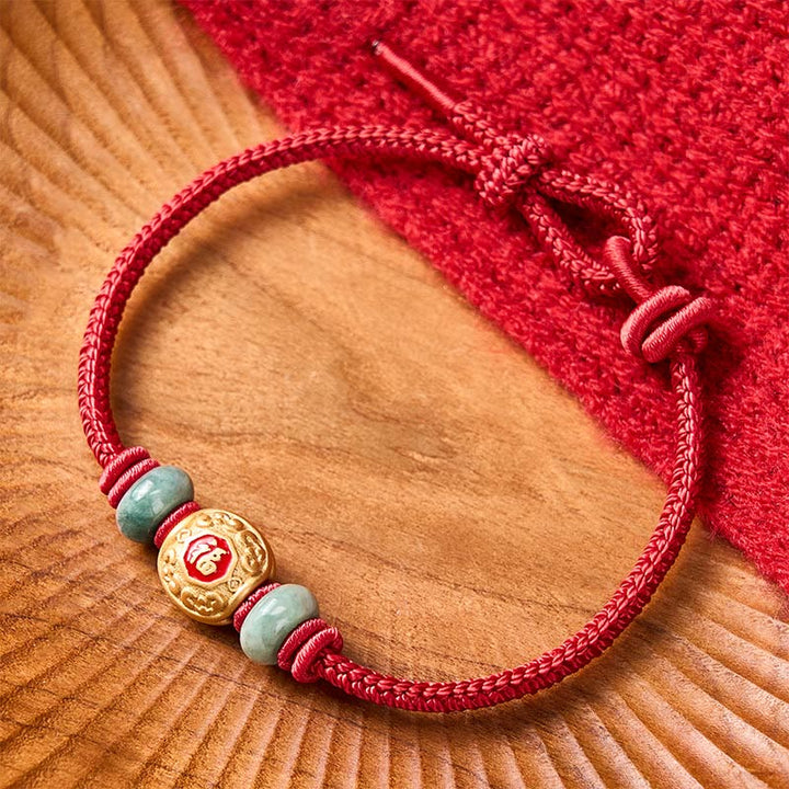 Buddha Stones Red String Fu Character Copper Luck Bracelet - image 13
