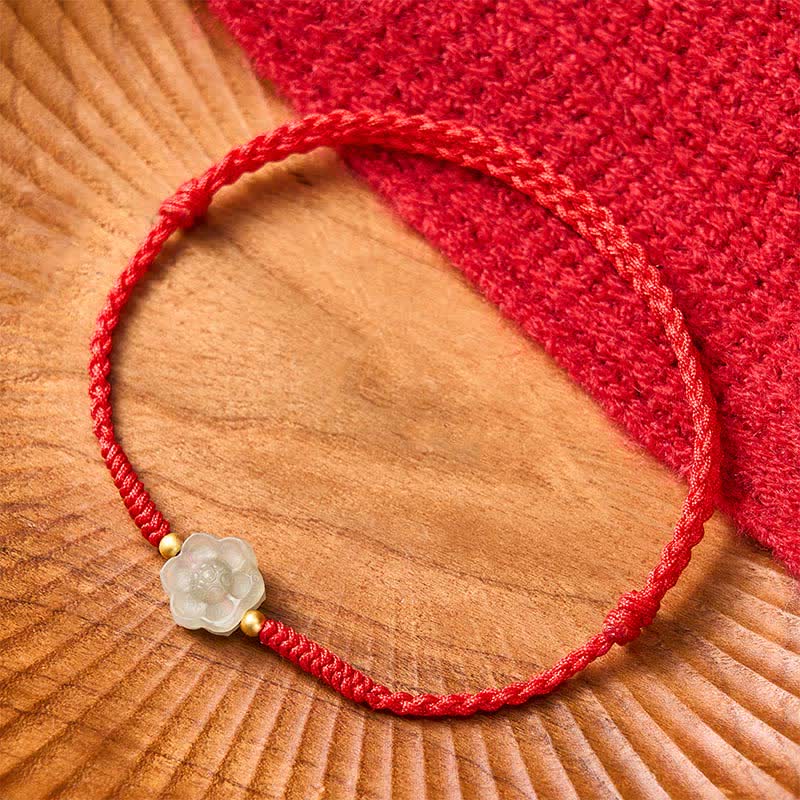 Buddha Stones Natural Hetian Jade Peach Blossom Love Bead Bracelet - image 3