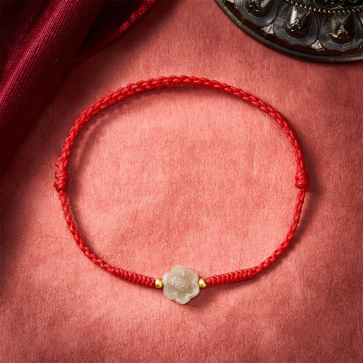 Buddha Stones Natural Hetian Jade Peach Blossom Love Bead Bracelet - image 2