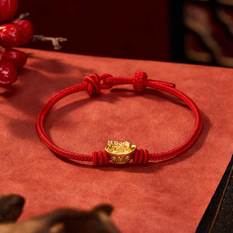 Buddha Stones Alloy Pi Xiu Red String Wealth Bracelet - image 3