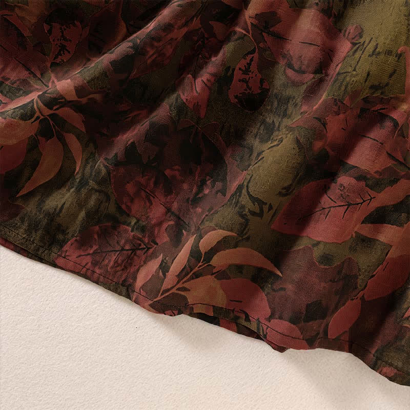 Buddha Stones Fall Elegant Vintage Button-Up Floral Women's Long Sleeve Dress With Pockets - image 16