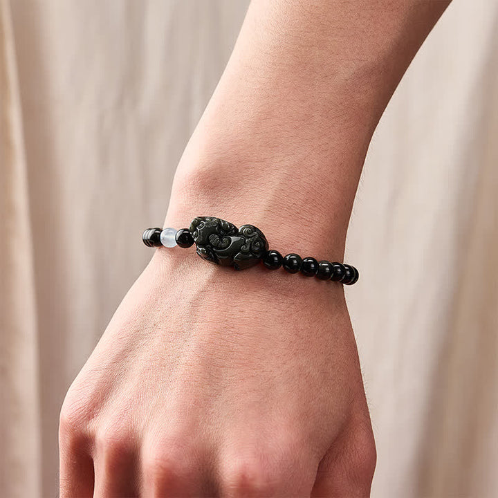Buddha Stones Rainbow Obsidian Pi Xiu Bracelet for Wealth and Positive Transformation - image 3