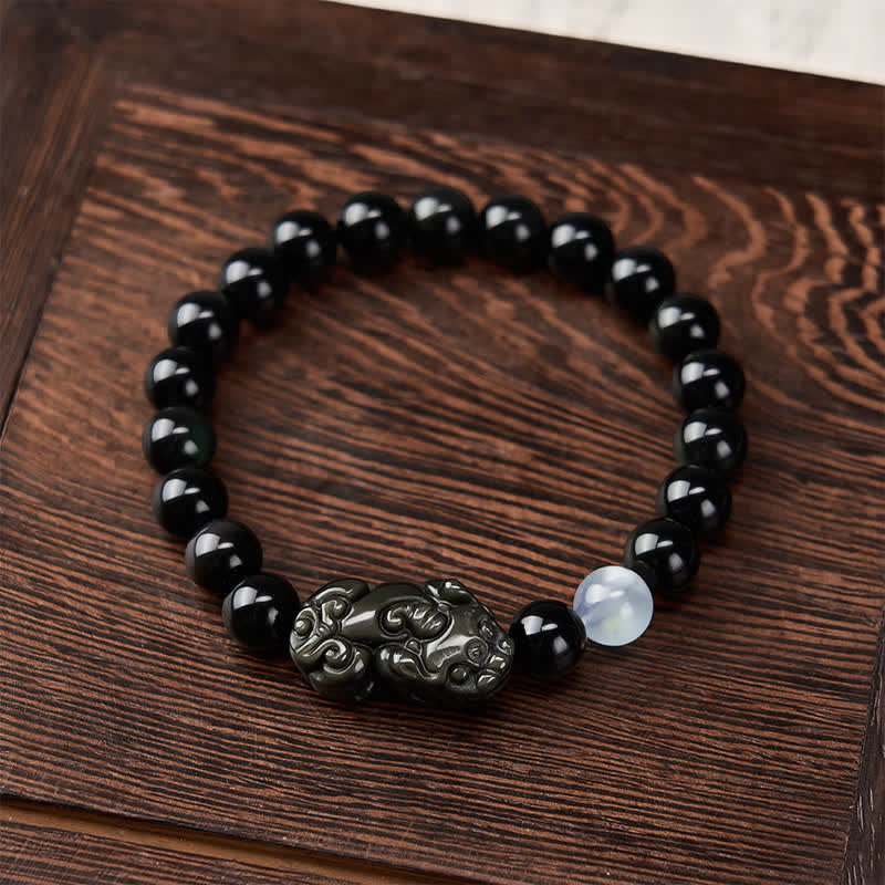 Buddha Stones Rainbow Obsidian Pi Xiu Bracelet for Wealth and Positive Transformation - image 13