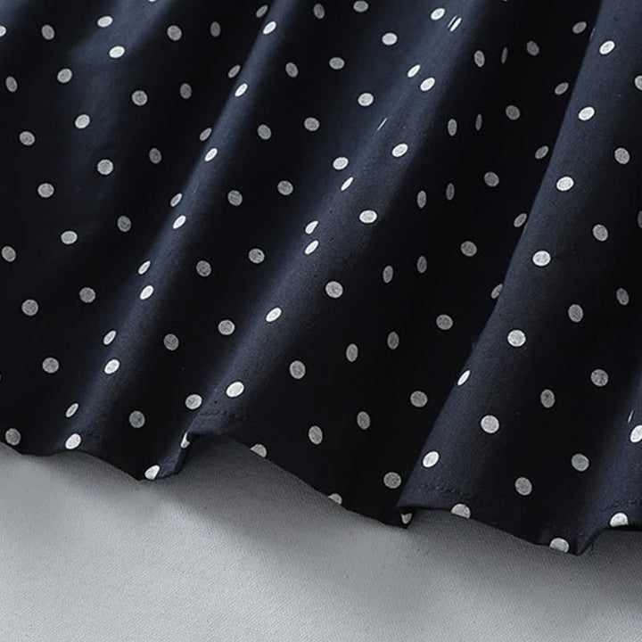 Buddha Stones Spring Vintage Tiered Polka Dot Women's Long Sleeve Dress With Pockets - image 4