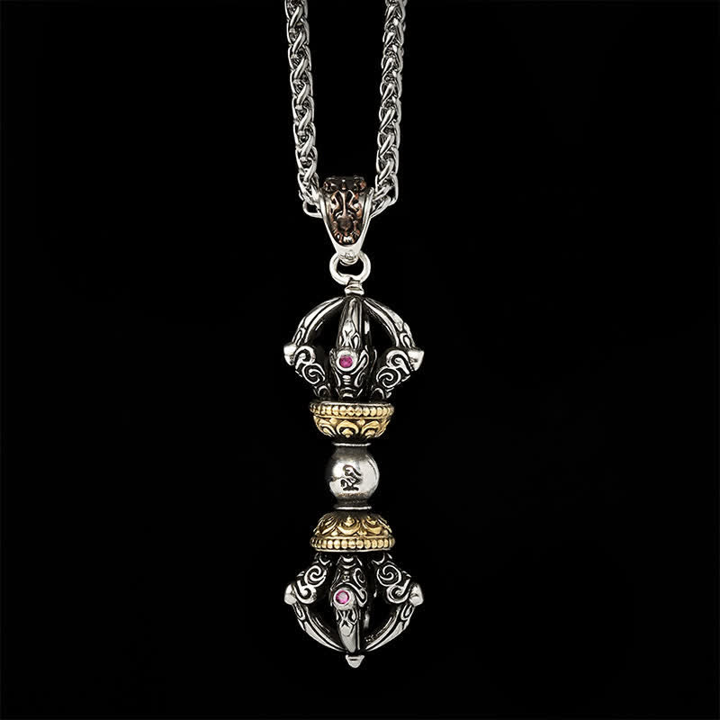 Buddha Stones Tibetan Copper Vajra Design Pendant Necklace for Grounding and Spiritual Power - image 7