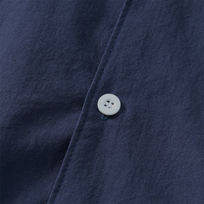 Buddha Stones Spring Fall Minimalist Classic Button-Up Solid Men's Long Sleeve Shirts - image 15