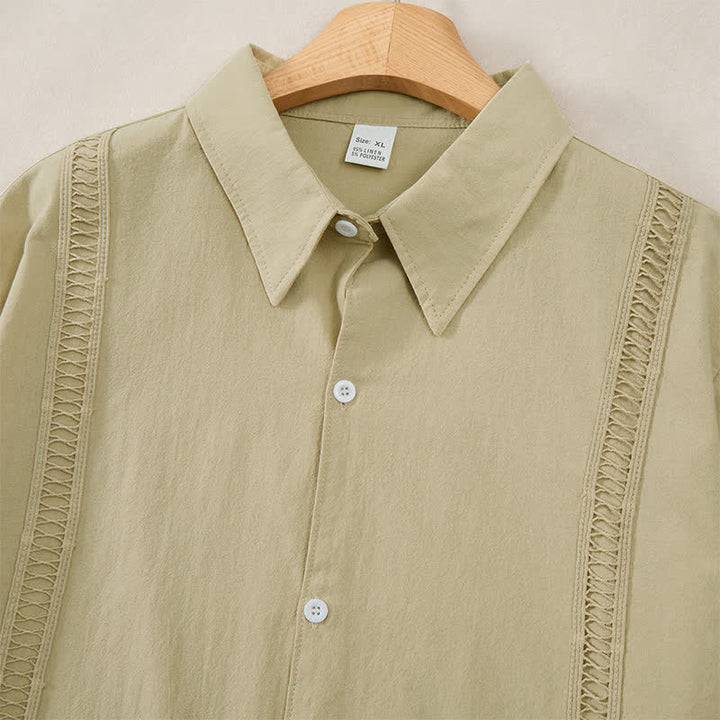 Buddha Stones Spring Fall Minimalist Classic Button-Up Solid Men's Long Sleeve Shirts - image 29