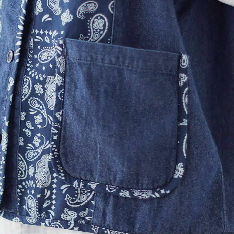 Buddha Stones Spring Fall Vintage Boho Button-Up Floral Tank Top Women's Vest With Pocket - image 8
