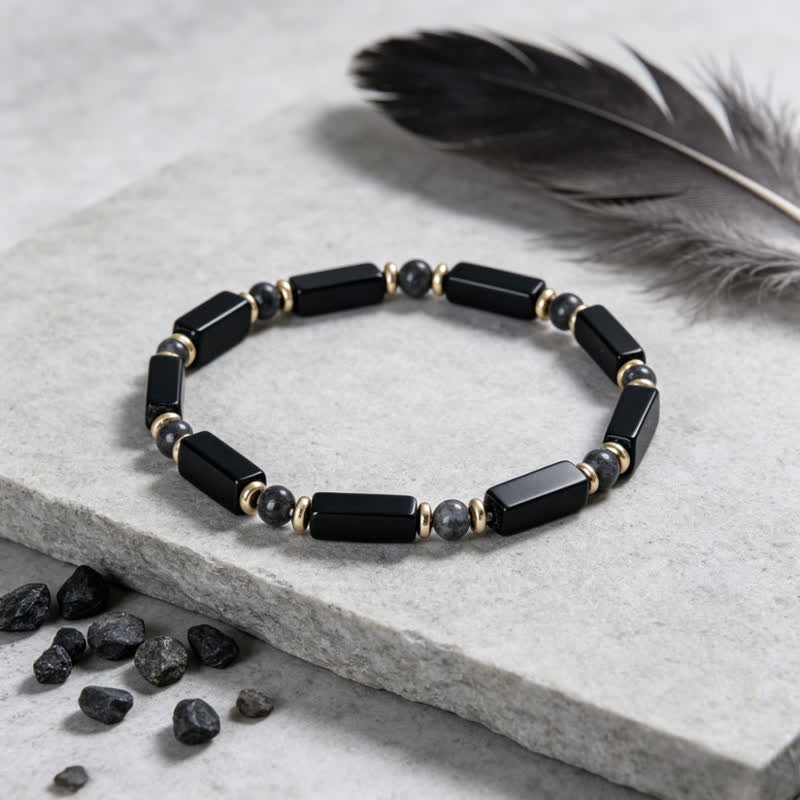 Buddha Stones Black Onyx Protection Copper Accent Bead Bracelet - image 3