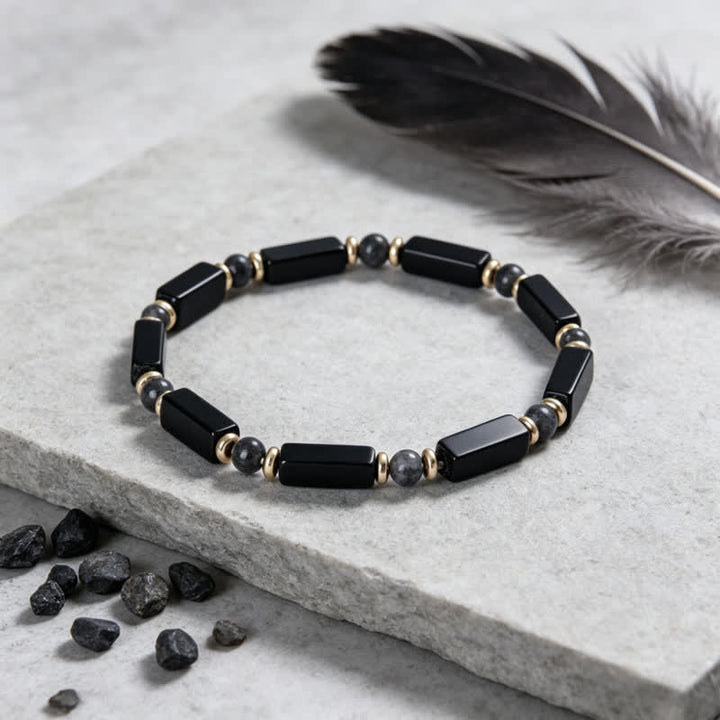Buddha Stones Black Onyx Protection Copper Accent Bead Bracelet - image 3