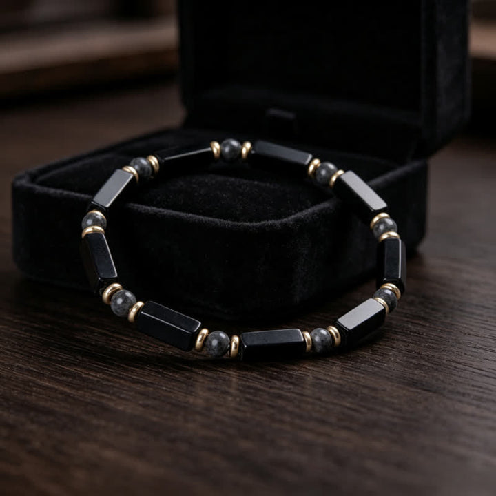 Buddha Stones Black Onyx Protection Copper Accent Bead Bracelet - image 2