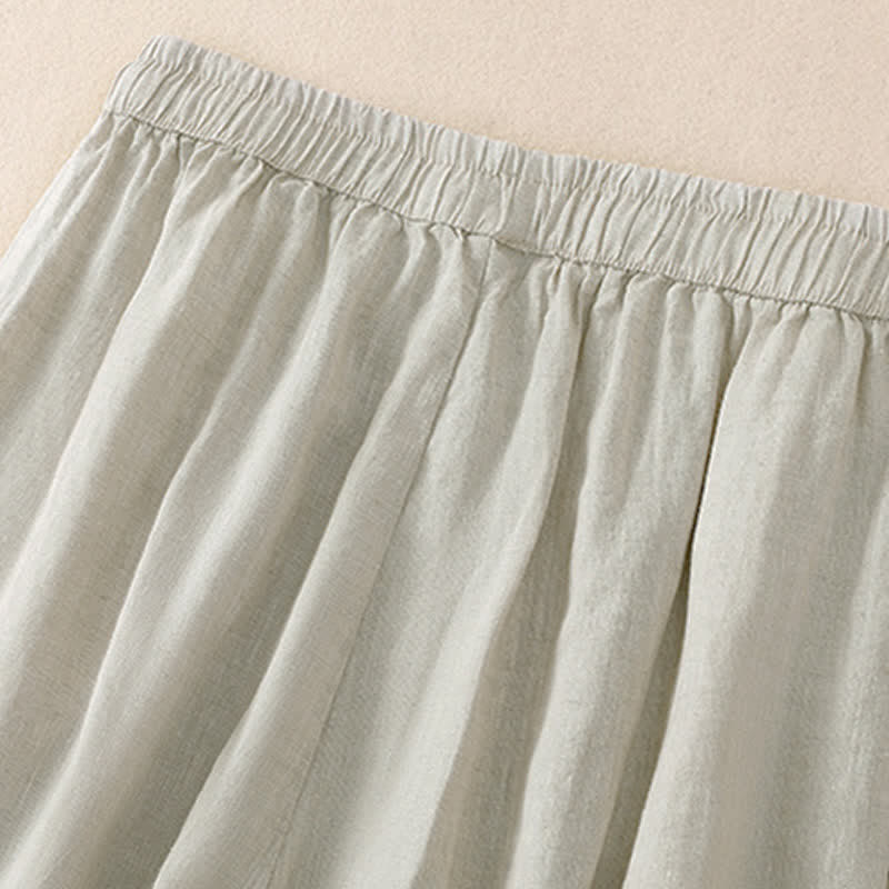 Buddha Stones Spring Summer Basic Casual Solid Cropped Pants Women's Harem Pants With Pockets - image 18