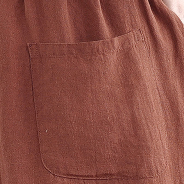 Buddha Stones Spring Summer Casual Minimalist Drawstring Solid Cropped Pants Women's Tapered Pants With Pocket - image 9