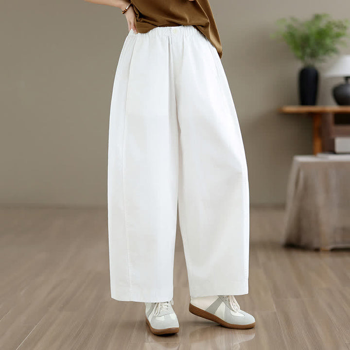 Buddha Stones Spring Summer Simple Plain Solid Cropped Pants Women's Wide Leg Pants With Pockets - image 14