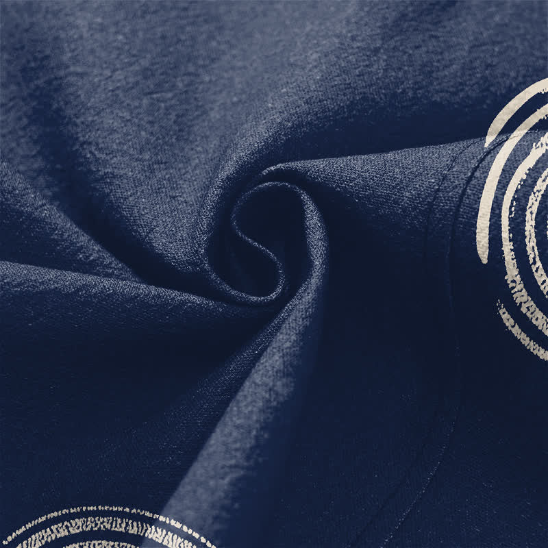 Buddha Stones Cotton Concentric Spiral Pattern Open Front Men's Kimono - image 5